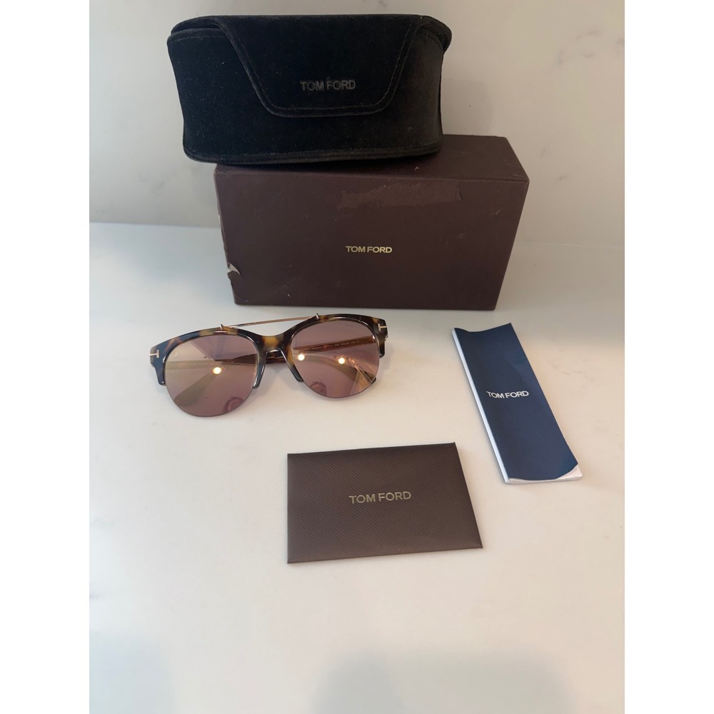 Tom Ford Adrenne TF517 Sunglasses Dark Havana Tortoise Rose Gold 56Z 55mm